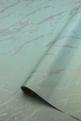 Бумага матовая двухсторонняя Мрамор серебро/перламутр морская волна